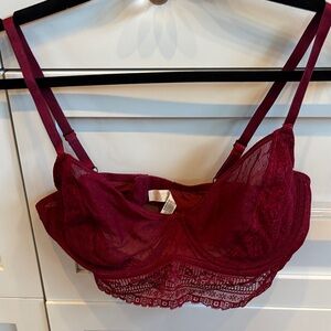 Free People Lace Bralette in Deep Red